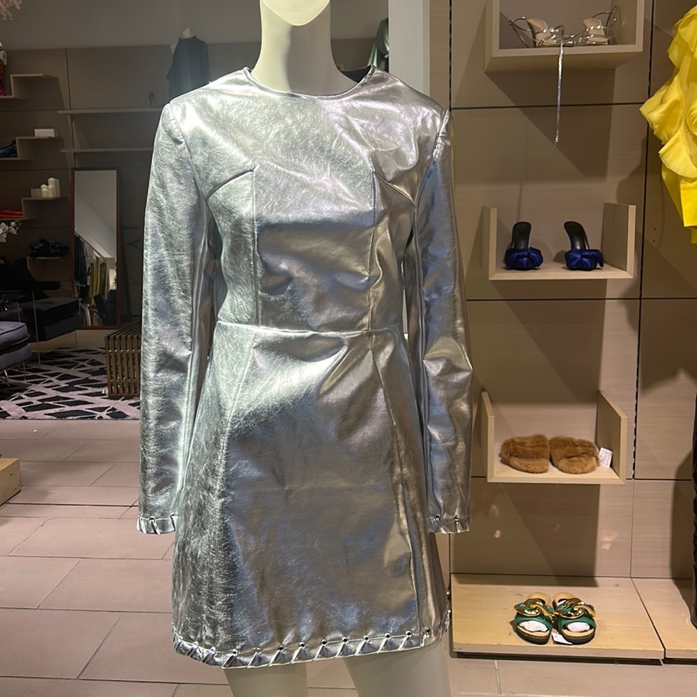 Metallic midi dress